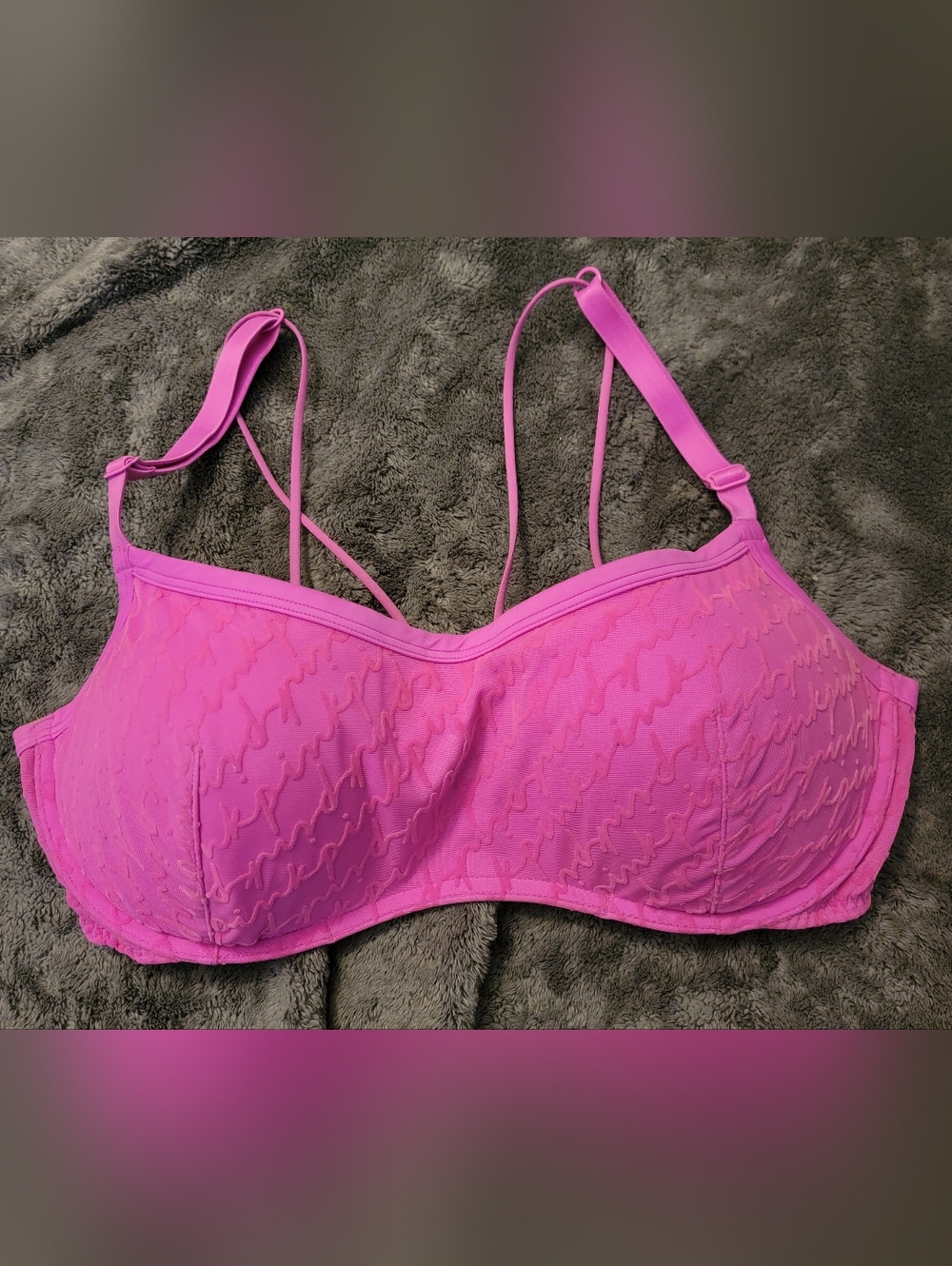 PINK Victoria's Secret Hot Pink Push Up Bralette.